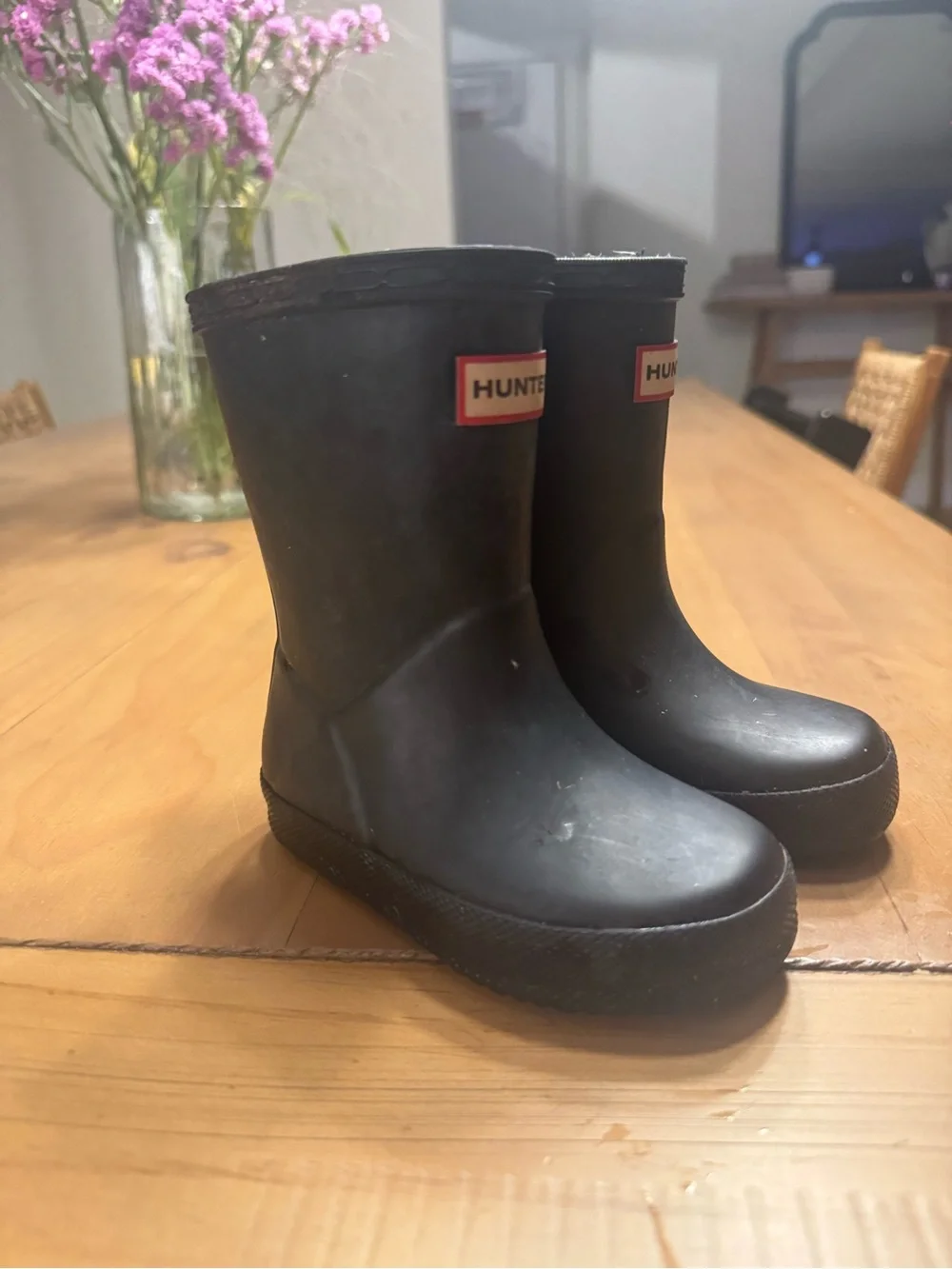 Hunter Kids Black Waterproof Rain Boots